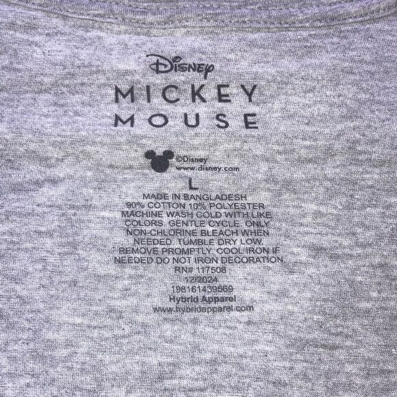 DISNEY Mickey Mouse Screaming Running Shirt Gray with Black Graphic Mens Large - Picture 6 of 8